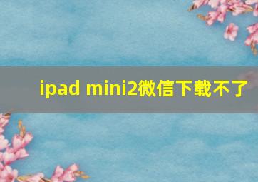 ipad mini2微信下载不了